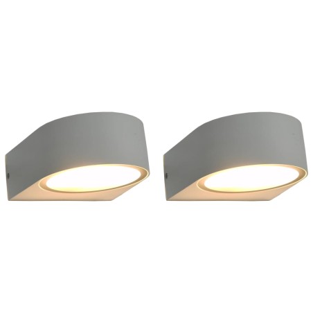 vidaXL Lámparas de pared para jardín 2 uds. redonda blanca 11 W