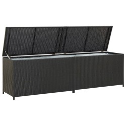 vidaXL Caja de almacenaje de jardín ratán sintético negro 200x50x60 cm