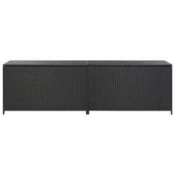 vidaXL Caja de almacenaje de jardín ratán sintético negro 200x50x60 cm