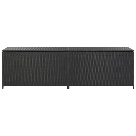 vidaXL Caja de almacenaje de jardín ratán sintético negro 200x50x60 cm