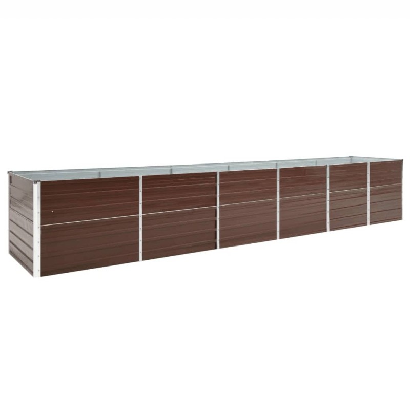 vidaXL Arriate de jardín de acero galvanizado marrón 480x80x77 cm vidaXL Arriate de jardín de acero galvanizado marrón 480x80x77 cm
