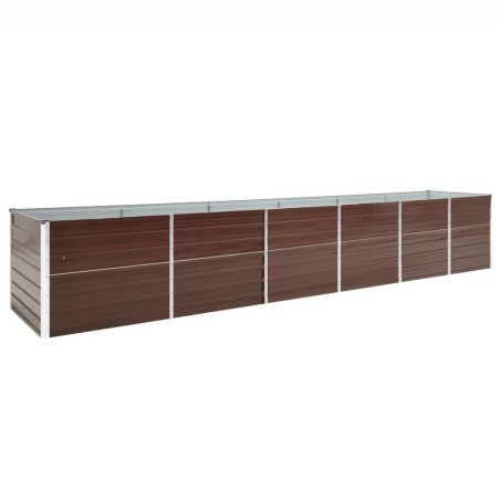 vidaXL Arriate de jardín de acero galvanizado marrón 480x80x77 cm