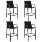 vidaXL Sillas altas de jardín 4 unidades textilene negro vidaXL Sillas altas de jardín 4 unidades textilene negro