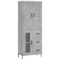 vidaXL Aparador alto madera contrachapada gris hormigón 69,5x34x180 cm vidaXL Aparador alto madera contrachapada gris hormigón 69,5x34x180 cm