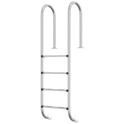 vidaXL Escalera para piscina acero inoxidable 304 54x38x184,5 cm