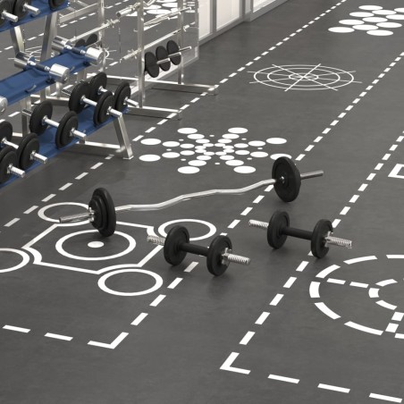 vidaXL Juego de barras y mancuernas de 30 kg hierro fundido