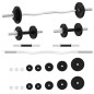 vidaXL Juego de barras y mancuernas de 30 kg hierro fundido vidaXL Juego de barras y mancuernas de 30 kg hierro fundido