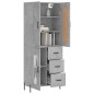 vidaXL Aparador alto madera contrachapada gris hormigón 69,5x34x180 cm vidaXL Aparador alto madera contrachapada gris hormigón 69,5x34x180 cm