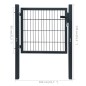 vidaXL Cancela de valla 2D individual gris antracita 106x130 cm vidaXL Cancela de valla 2D individual gris antracita 106x130 cm