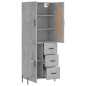 vidaXL Aparador alto madera contrachapada gris hormigón 69,5x34x180 cm vidaXL Aparador alto madera contrachapada gris hormigón 69,5x34x180 cm