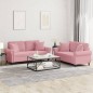 vidaXL Juego de sofás con cojines 2 piezas terciopelo rosa vidaXL Juego de sofás con cojines 2 piezas terciopelo rosa