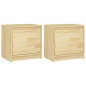 vidaXL Mesitas de noche 2 uds madera maciza de pino 40x30,5x40 cm vidaXL Mesitas de noche 2 uds madera maciza de pino 40x30,5x40 cm
