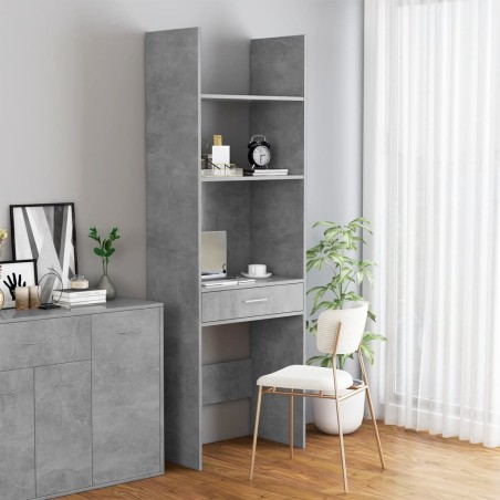 vidaXL Estantería de madera contrachapada gris hormigón 60x35x180 cm