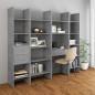 vidaXL Estantería de madera contrachapada gris hormigón 60x35x180 cm vidaXL Estantería de madera contrachapada gris hormigón 60x35x180 cm