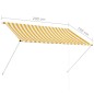 vidaXL Toldo retráctil 200x150 cm amarillo y blanco vidaXL Toldo retráctil 200x150 cm amarillo y blanco