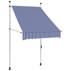 vidaXL Toldo manual retráctil 100 cm azul y blanco a rayas