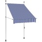 vidaXL Toldo manual retráctil 100 cm azul y blanco a rayas vidaXL Toldo manual retráctil 100 cm azul y blanco a rayas