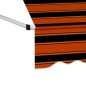 vidaXL Toldo manual retráctil naranja y marrón 100 cm vidaXL Toldo manual retráctil naranja y marrón 100 cm