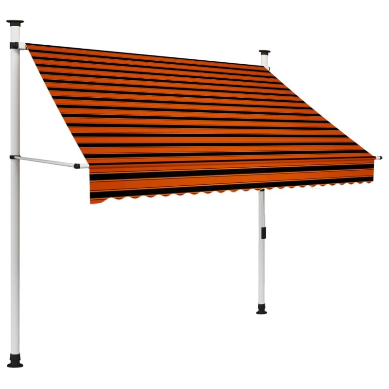 vidaXL Toldo manual retráctil naranja y marrón 200 cm vidaXL Toldo manual retráctil naranja y marrón 200 cm