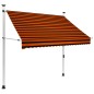 vidaXL Toldo manual retráctil naranja y marrón 200 cm vidaXL Toldo manual retráctil naranja y marrón 200 cm