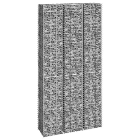 vidaXL Arriates de gaviones 3 unidades hierro 30x30x200 cm