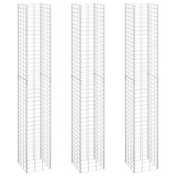 vidaXL Arriates de gaviones 3 unidades hierro 30x30x200 cm