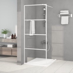 vidaXL Mampara de ducha vidrio ESG transparente blanco 80x195 cm