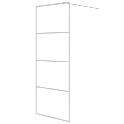 vidaXL Mampara de ducha vidrio ESG transparente blanco 80x195 cm