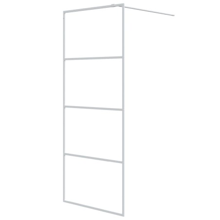 vidaXL Mampara de ducha vidrio ESG transparente blanco 80x195 cm