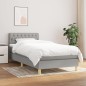 vidaXL Cama box spring con colchón tela gris claro 80x200 cm vidaXL Cama box spring con colchón tela gris claro 80x200 cm