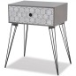 vidaXL Mesita de noche rectangular con 1 cajón gris vidaXL Mesita de noche rectangular con 1 cajón gris
