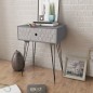 vidaXL Mesita de noche rectangular con 1 cajón gris vidaXL Mesita de noche rectangular con 1 cajón gris