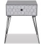 vidaXL Mesita de noche rectangular con 1 cajón gris vidaXL Mesita de noche rectangular con 1 cajón gris
