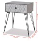 vidaXL Mesita de noche rectangular con 1 cajón gris vidaXL Mesita de noche rectangular con 1 cajón gris