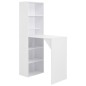 vidaXL Mesa de bar con estantería blanca 115x59x200 cm vidaXL Mesa de bar con estantería blanca 115x59x200 cm