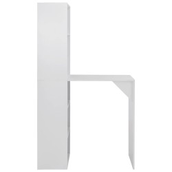 vidaXL Mesa de bar con estantería blanca 115x59x200 cm