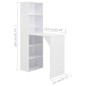 vidaXL Mesa de bar con estantería blanca 115x59x200 cm vidaXL Mesa de bar con estantería blanca 115x59x200 cm