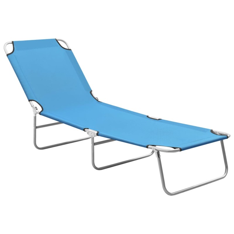 vidaXL Tumbona plegable de acero y tela azul turquesa vidaXL Tumbona plegable de acero y tela azul turquesa