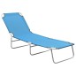 vidaXL Tumbona plegable de acero y tela azul turquesa vidaXL Tumbona plegable de acero y tela azul turquesa