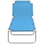 vidaXL Tumbona plegable de acero y tela azul turquesa vidaXL Tumbona plegable de acero y tela azul turquesa
