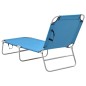 vidaXL Tumbona plegable de acero y tela azul turquesa vidaXL Tumbona plegable de acero y tela azul turquesa