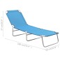 vidaXL Tumbona plegable de acero y tela azul turquesa vidaXL Tumbona plegable de acero y tela azul turquesa