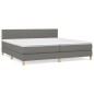vidaXL Cama box spring con colchón tela gris oscuro 200x200 cm vidaXL Cama box spring con colchón tela gris oscuro 200x200 cm