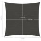 vidaXL Toldo de vela gris antracita HDPE 160 g/m² 4,5x4,5 m vidaXL Toldo de vela gris antracita HDPE 160 g/m² 4,5x4,5 m
