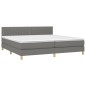 vidaXL Cama box spring con colchón tela gris oscuro 200x200 cm vidaXL Cama box spring con colchón tela gris oscuro 200x200 cm