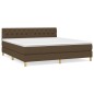 vidaXL Cama box spring con colchón tela marrón oscuro 160x200 cm vidaXL Cama box spring con colchón tela marrón oscuro 160x200 cm