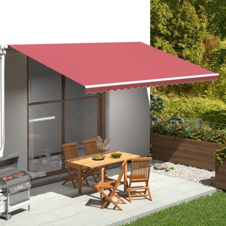 vidaXL Tela de repuesto para toldo rojo burdeos 5x3 m