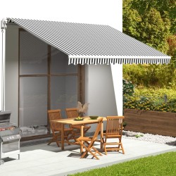 vidaXL Tela de repuesto para toldo gris antracita y blanco 4,5x3,5 m