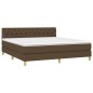vidaXL Cama box spring con colchón tela marrón oscuro 160x200 cm vidaXL Cama box spring con colchón tela marrón oscuro 160x200 cm