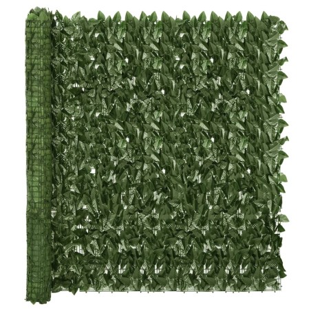 vidaXL Toldo para balcón con hojas verde oscuro 400x150 cm